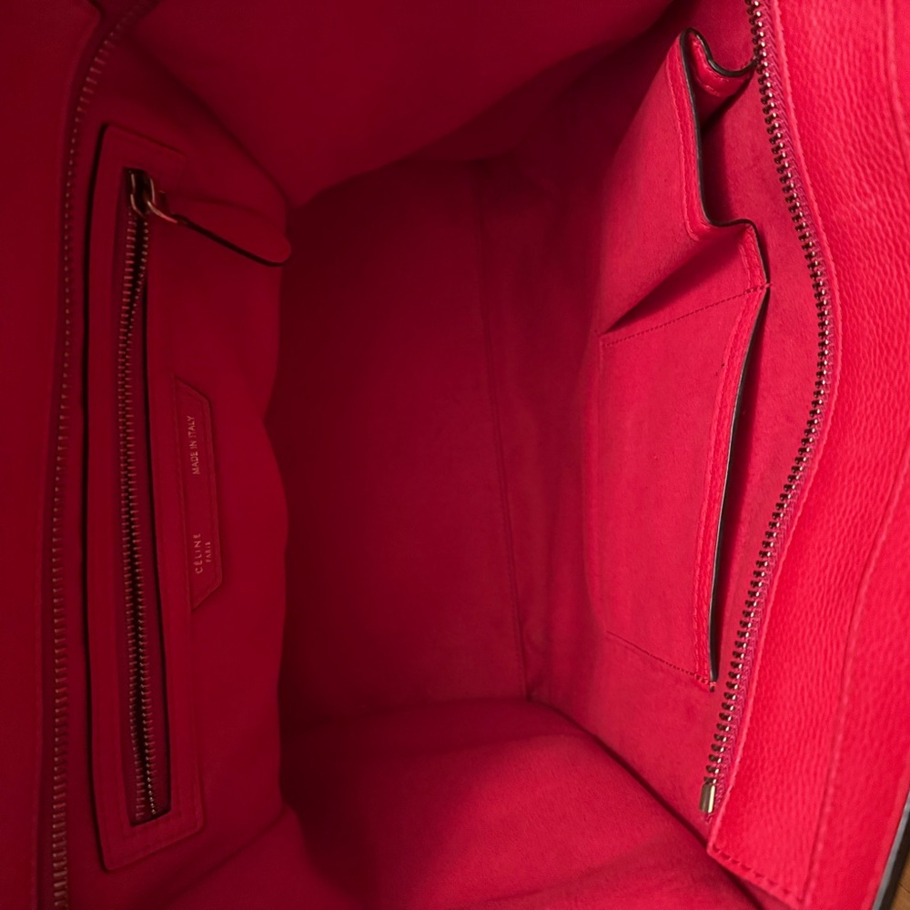 Celine luggage tote red with gold hardware - Picture 4 of 9